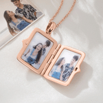Personalised 3-12 Birthstones Book Shaped Photo Locket Necklace with Name Birthday Daily Wear Anniversary Gift for Mum Grandma Woman