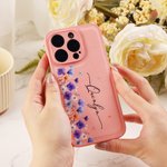 Personalized Colorful Birth Flower Durable Phone Case with Name for iPhone Daily Use Anniversary Birthday Gift for Woman