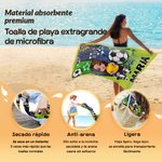 Toalla de playa personalizada extragrande de secado rápido con personaje de fútbol y nombre regalo de cumpleaños para amantes del fútbol