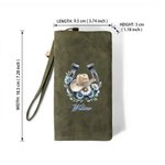 Personalized Cowboy Hat Horseshoe Birth Flower Tri-Fold PU Leather Wristlet Wallet with Card Holder and Name Birthday Anniversary Gift for Cowgirl