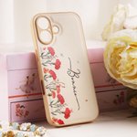 Personalized Colorful Birth Flower Durable Phone Case with Name for iPhone Daily Use Anniversary Birthday Gift for Woman