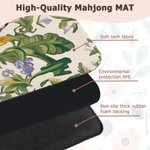 Personalized Chinoiserie Lion Floral Leaf Monogram Non-Slip Mahjong Mat with Storage Bag Game Night Birthday Gift for Mahjong Lover
