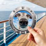 Personalized Round Porthole Fridge Magnet with Pet Photo and Name Home Decor Cruise Vacation Summer Travel Gift for Pet Lovers