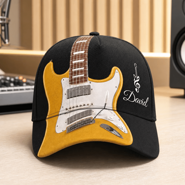 Personalized Guitar Design Adjustable Baseball Cap Music Festival Music Studio Use Birthday Gift for Guitarist Guitar Lover