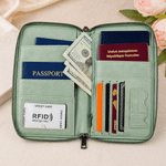 Personalized Birth Flower Cartoon Character PU Leather Passport Holder Wallet with Name Business Travel Essential Birthday Gift for Family Friend
