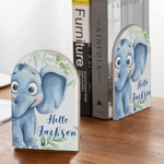 Personalized Hello Cartoon Animals Bookends with Name Daily Use Back to School Teacher's Day Gift for Kids Students Teachers
