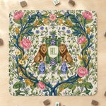 Personalized Chinoiserie Lion Floral Leaf Monogram Non-Slip Mahjong Mat with Storage Bag Game Night Birthday Gift for Mahjong Lover