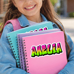 Personalised Colourful Graffiti Waterproof Durable Stickers with Name Back to School Birthday Gift for Boy Girl Student
