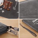 Personalized Birth Flower Cartoon Character PU Leather Passport Holder Wallet with Name Business Travel Essential Birthday Gift for Family Friend