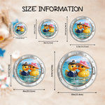 Personalized Cruise Ship Captain & Lady Rubber Ducky Fridge Magnet with Name Text and Year Cruise Vacation Summer Travel Anniversary Gift for Couple