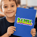 Personalised Colourful Graffiti Waterproof Durable Stickers with Name Back to School Birthday Gift for Boy Girl Student