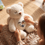 Personalized Cute Cartoon Bunny Bear Plush Toy with Heart Photo Daily Use Birthday Gift for Couple Kids