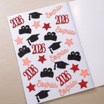 Personalised Glitter Graduation Certificate Cap Design Graduation Confetti Set of 30 with Name and Year Graduation Party Gift for Graduates