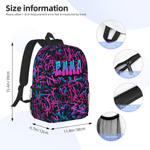 Personalised Graffiti Style Large Capacity Kids Backpack with Name Back to School Outdoor Travel Gift for Students Kids