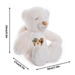 Personalized Cute Cartoon Bunny Bear Plush Toy with Heart Photo Daily Use Birthday Gift for Couple Kids