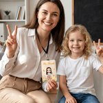 Personalised Birth Flower Cartoon Teacher ID Card Badge Holder with Title & Surname Back to School Teacher's Day Gift for Teachers Educators