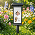 Personalized In Loving Memory of Photo Cross Waterproof Solar Garden Light with Name Garden Cemetery Decor Memorial Gift for Family Friends