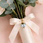 Personalized Wedding Bouquet Pearl Bead Brooch Pin with Text Something Blue Bridal Shower Wedding Gift for Bride
