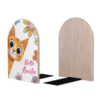 Personalized Hello Cartoon Animals Bookends with Name Daily Use Back to School Teacher's Day Gift for Kids Students Teachers