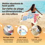 Épanouissez-vous Sous le Soleil - Serviette de Plage Florale avec Nom Personnalisé - Cadeau Idéal pour les Femmes