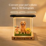 Personalized 3D Holographic Digital Pet House with Text Interactive Tech Memorial Anniversary Gift for Cat Dog Lovers