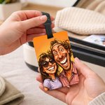 Personlig bagasjelapp i amerikansk retro-tegneseriestil – reisetilbehør og bursdagsgave til familie og venner