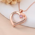 Collar personalizado con forma de corazón 1 a 6 nombres grabados y piedras de nacimiento regalo de cumpleaños para mamá y abuela