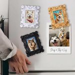 Personalised Pet Photo Vintage Frame Refrigerator Magnet with Name Home Decoration Daily Use Birthday Gift for Pet Lovers Pet Owners