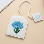 Personalized Multicolor Embroidered Birth Flower Teabag Bookmark with Initial Bookish Accessory Birthday Reading Gift for Tea Drinkers Bookworms