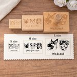 Personalisierter Holzstempel mit Tiergesicht und Text – zur Dekoration von Hochzeitseinladungen, Servietten und Umschlägen – Geburtstagsgeschenk für frisch Verheiratete und Tierfreunde