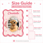 Imán de nevera con foto de mascota en marco colorido personalizado. Decoración para el hogar de uso diario. Regalo de cumpleaños o aniversario para los amantes de las mascotas.