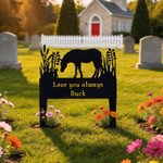Personalised Multicolour Durable Horse Silhouette Pet Grave Marker with Texts Garden Decor Sympathy Gift for Pet Owner Parents