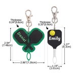 Personalized 3D Printed Easy Pickleball Clip Holder Keychain Portable Removable Ball Bag Charm Gift for Pickleball Players