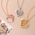 Collar personalizado con forma de corazón 1 a 6 nombres grabados y piedras de nacimiento regalo de cumpleaños para mamá y abuela