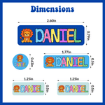 Personalised Multicolour Crayon Style Waterproof Stickers with Name Daily Use Back to School Gift for Children Students Parents