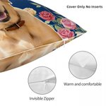Personalized Pet Photo Birth Flower Paw Print Soft Throw Pillow Cover with Name Home Decor Pet Memorial Birthday Gift for Pet Owner Lover