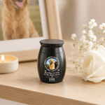 Personalized Always Loved Pet Photo Mini Pet Urn with Name Text and Year Pet Memorial Keepsake Gift for Pet Owner