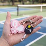 Personalized 3D Printed Easy Pickleball Clip Holder Keychain Portable Removable Ball Bag Charm Gift for Pickleball Players
