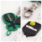 Personalized 3D Printed Easy Pickleball Clip Holder Keychain Portable Removable Ball Bag Charm Gift for Pickleball Players
