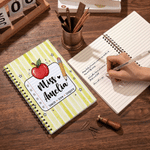 Personalized Teach Love Inspire Apple Pencil A5 Spiral Journal Notebook with Title and Surname Birthday Teacher's Day Gift for Teacher