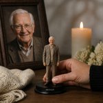 Personalized Creative Photo to 3D Figure Statue Ornament with Base and Name Home Decor in Loving Memory Sympathy Gift for Family Friend Pet Lover