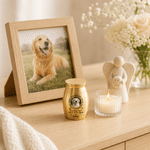 Personalized Always Loved Pet Photo Mini Pet Urn with Name Text and Year Pet Memorial Keepsake Gift for Pet Owner