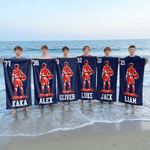 Personalised Basketball Player Silhouette Quick Dry Oversized Beach Towel with Name and Number Summer Holiday Travel Gift for Basketball Lover