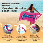 Personalised Muticolour Baseball Silhouette Microfiber Beach Towel with Name Summer Vacation Travel Gift for Teenagers Sports Lovers