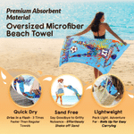 Personlig, överdimensionerad snabbtorkande strandhandduk med akvarellmålning av en fotbollssilhuett, med namn och nummer – perfekt för vardagsbruk, strandfester och som födelsedagspresent till sportäl