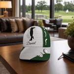 Personalised Golf Swing Silhouette Multicolour Baseball Cap with Name Father's Day Game Day Birthday Gift for Golf Lovers