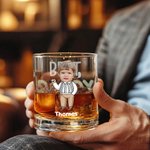 Personalised Best Daddy By Par Golf Photo Character 10 oz Whisky Glass with Name and Title Father's Day Golf Weekend Gift for Man Golf Lover