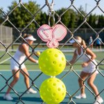 Personalized 3D Printed Easy Pickleball Clip Holder Keychain Portable Removable Ball Bag Charm Gift for Pickleball Players