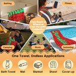 Individuell gestaltetes, mehrfarbiges, übergroßes, schnell trocknendes, weiches Strandtuch mit Namen – Sommerurlaub, Strandparty, Geburtstagsgeschenk für Kinder und die ganze Familie