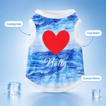 Personalized Dog Cat Pet Cooling Suit with Name Red Heart Bone Paw Print Outdoor Activities Pet Party Birthday Gift for Pet Owners